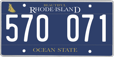 RI license plate 570071