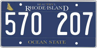 RI license plate 570207