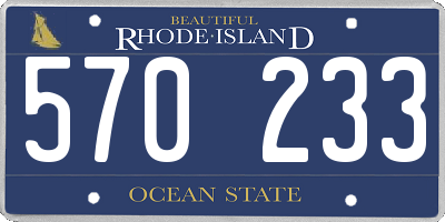 RI license plate 570233
