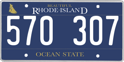 RI license plate 570307
