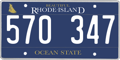 RI license plate 570347