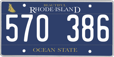 RI license plate 570386