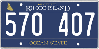 RI license plate 570407