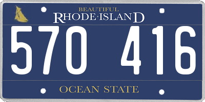 RI license plate 570416
