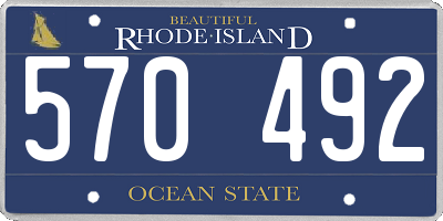 RI license plate 570492