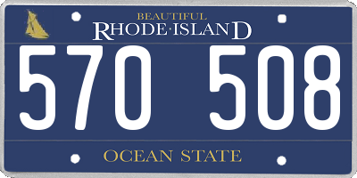 RI license plate 570508