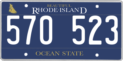 RI license plate 570523