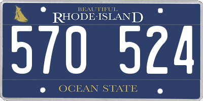 RI license plate 570524