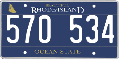 RI license plate 570534