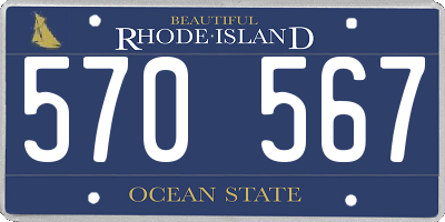 RI license plate 570567