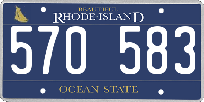 RI license plate 570583