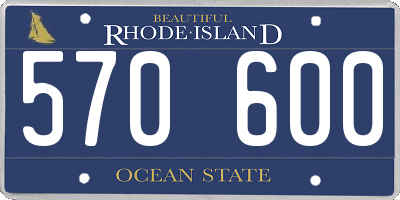 RI license plate 570600