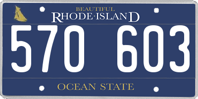 RI license plate 570603