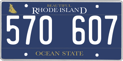 RI license plate 570607