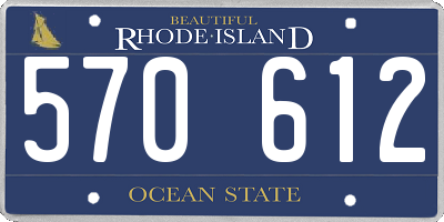 RI license plate 570612
