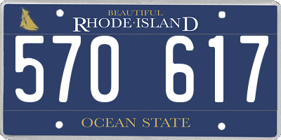 RI license plate 570617
