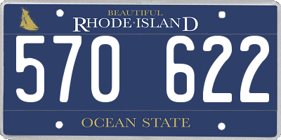 RI license plate 570622