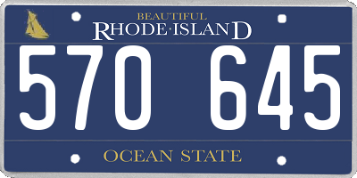 RI license plate 570645