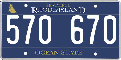 RI license plate 570670