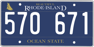 RI license plate 570671