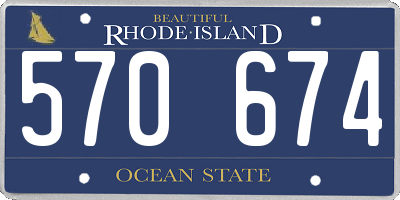 RI license plate 570674