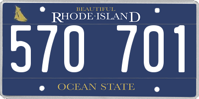 RI license plate 570701