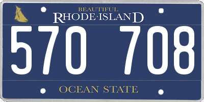 RI license plate 570708