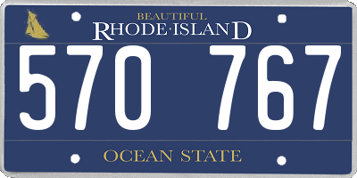 RI license plate 570767