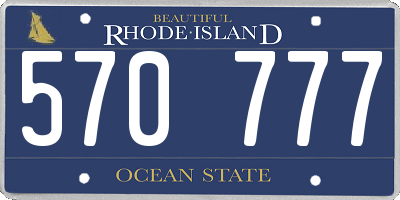 RI license plate 570777