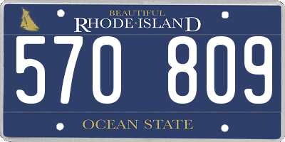 RI license plate 570809