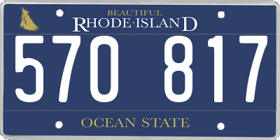 RI license plate 570817