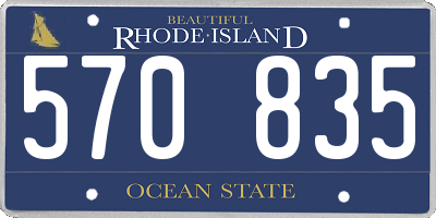 RI license plate 570835