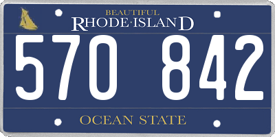 RI license plate 570842