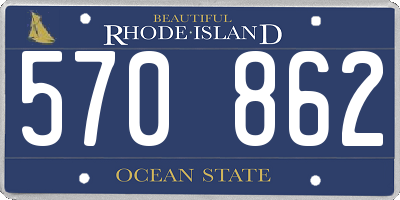 RI license plate 570862