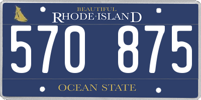 RI license plate 570875