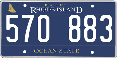 RI license plate 570883