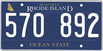 RI license plate 570892