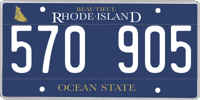 RI license plate 570905
