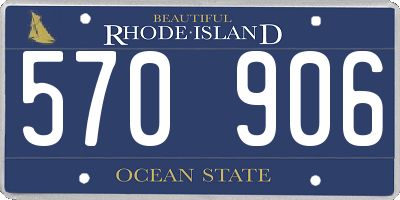 RI license plate 570906