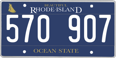 RI license plate 570907