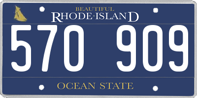 RI license plate 570909