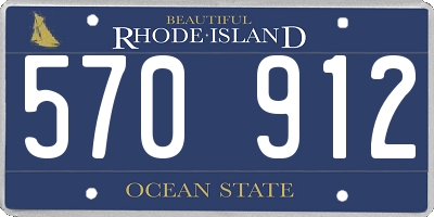 RI license plate 570912
