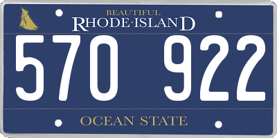RI license plate 570922