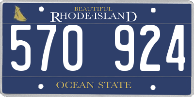 RI license plate 570924