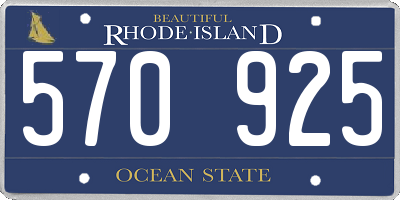 RI license plate 570925