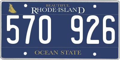 RI license plate 570926