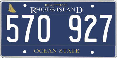 RI license plate 570927