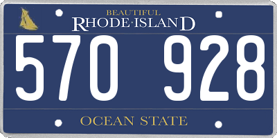 RI license plate 570928