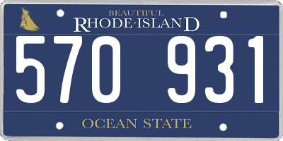 RI license plate 570931