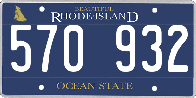 RI license plate 570932